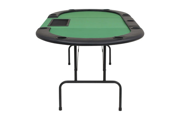 9-Player Folding Poker Table 3 Oval Green