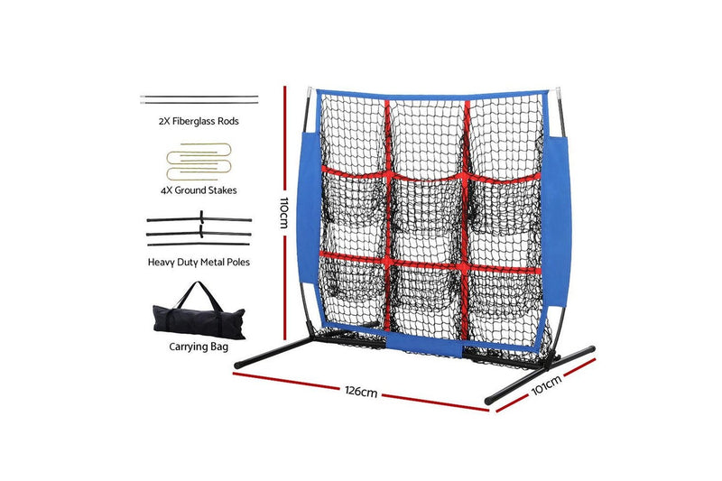 Everfit Football Net Baseball Pitching Soccer Goal Training Aid 9 Target Zone - One Size