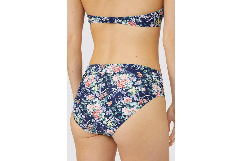 Debenhams Womens/Ladies Floral Fold Over Bikini Bottoms (Navy) (20 UK)