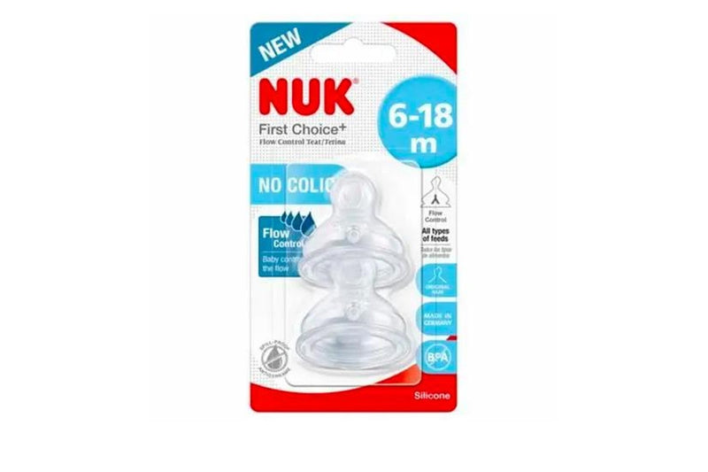 NUK: First Choice Flow Control Silicone Teat - 6-18 Months (2 Pack)