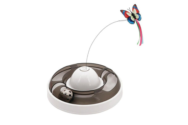 Butterfly Turntable - Interactive Pet Toy (Grey)