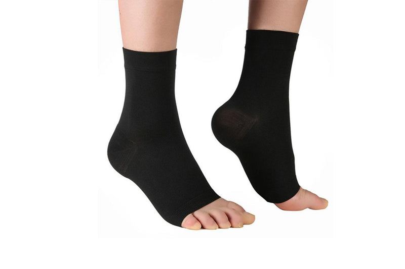 4 Pairs of Unisex Plantar Fasciitis Socks-Black