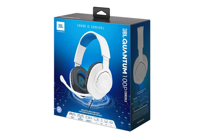 JBL Quantum 100P Wired Gaming Headset (White)