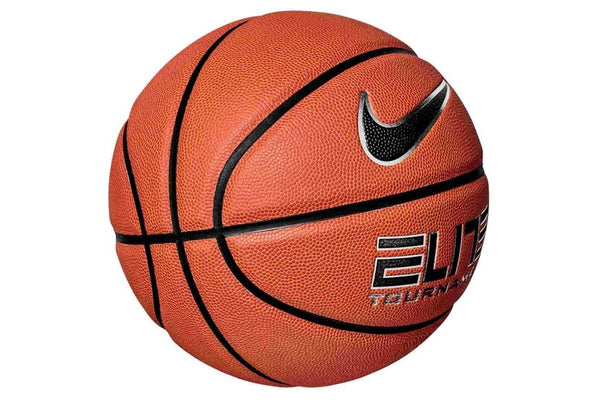 Nike Elite Tournament 8P Basketball - Amber / Black / Metallic Silver - Size 7