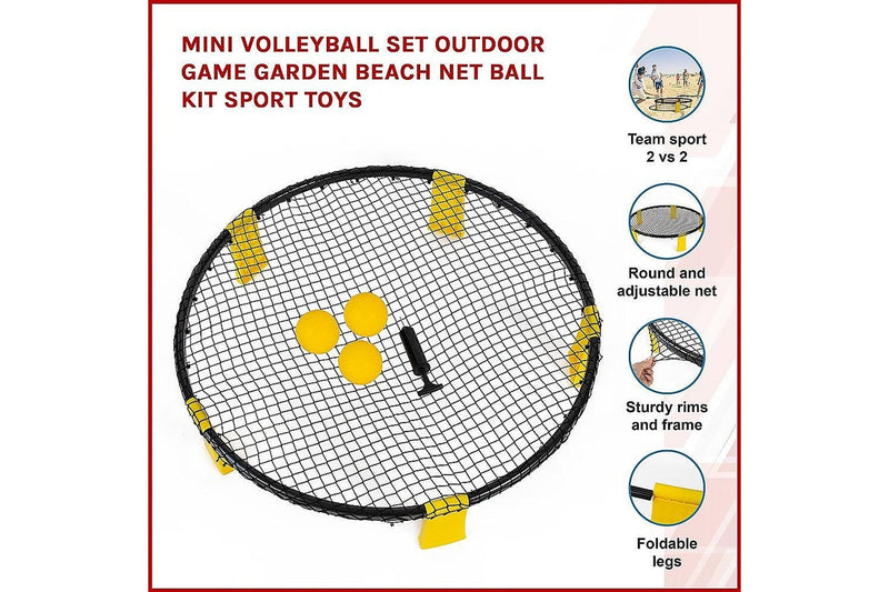 Mini Volleyball Set Outdoor Game Garden Beach Net Ball Kit Sport Toys