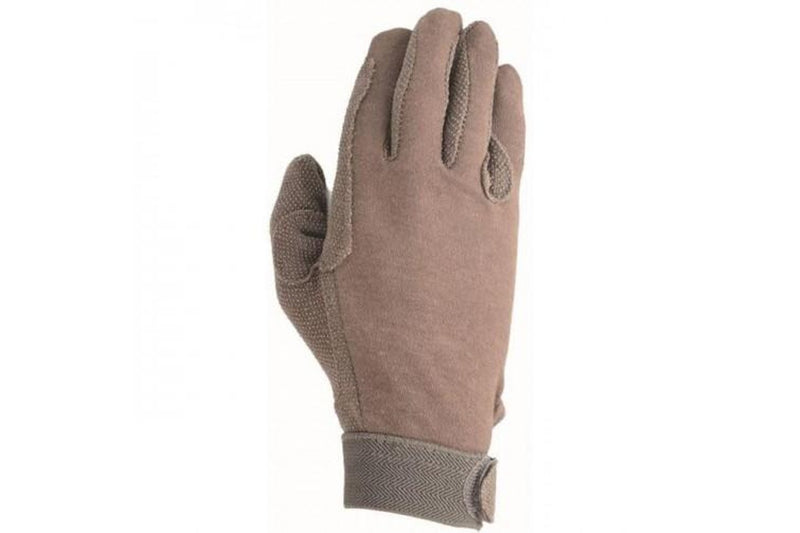 Hy5 Adults Cotton Pimple Palm Riding Gloves (Brown) (M)