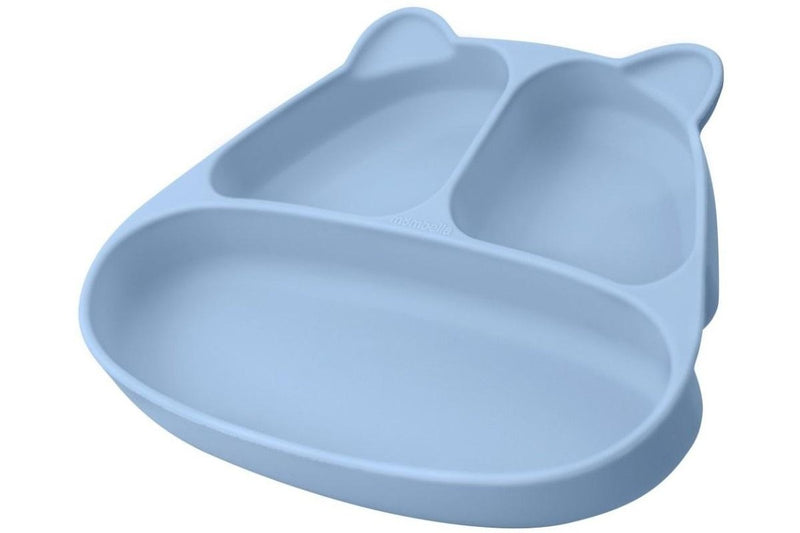 Mombella: Panda Silicone Suction Dinner Plate - Light Blue