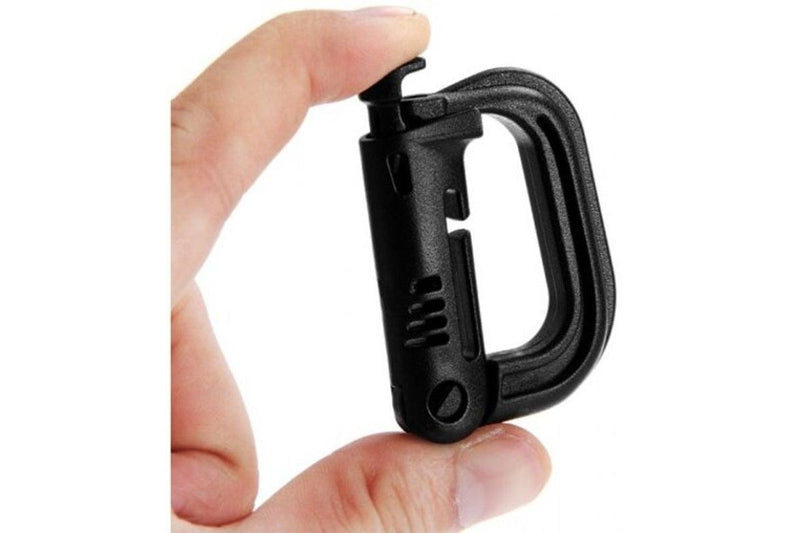 4Pcs Backpack Buckle Plastic Keychain Carabiner Bottle Hanger Black - Standard