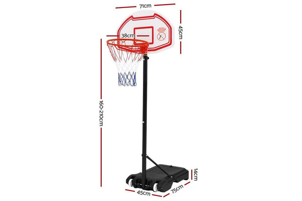 Pro Portable Basketball Stand System Hoop Height Adjustable Net Ring