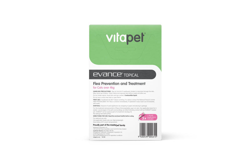 Vitapet: Evance Flea Treatment for Cats Over 4kg (3 Pack)