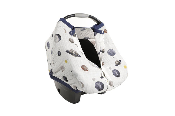 Little Unicorn: Muslin Car Seat Canopy V2 - Planetary