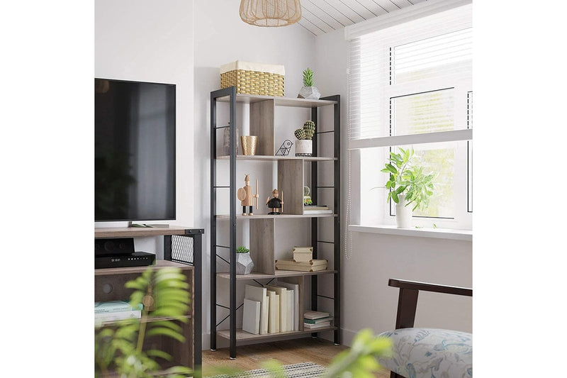 Vasagle : 4 Tiers Home Office Book Shelf - Greige and Black