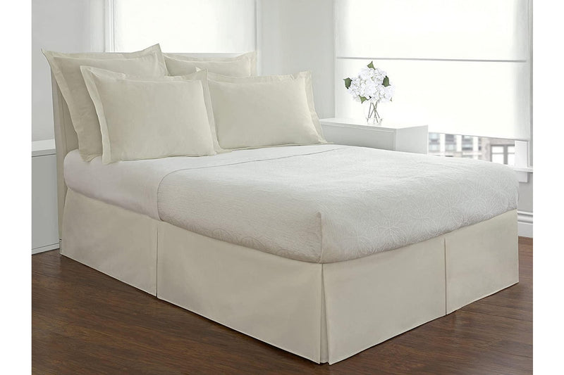 Bedding Tailored Bed Skirt, 36 cm Drop Pleated Styling Twin Ivory