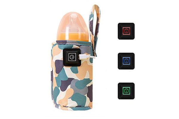 Travel USB Bottle Warmer Bag Milk Heat Keeper Bag Camo White