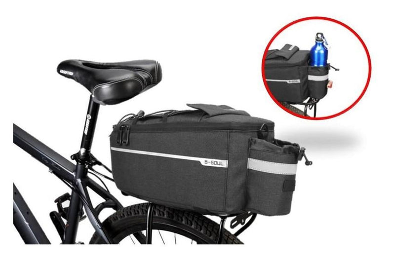 BLACK Rear Seat Bag Pannier Trunk Waterproof Bike Bicycle Back Storage