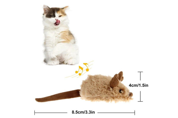 Interactive Plush Cat Toy Realistic Moving Mouse With Sound