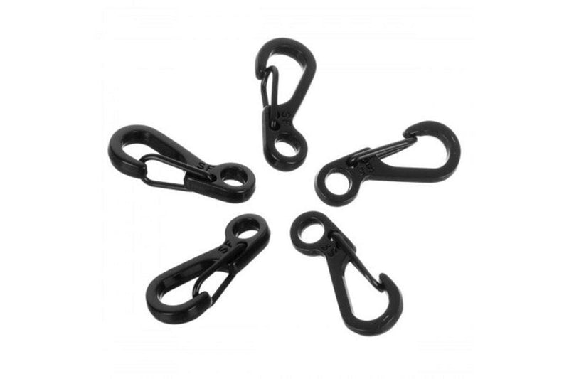 5Pcs Quick Release Spring Hook Large Hole Carabiner Black - Standard