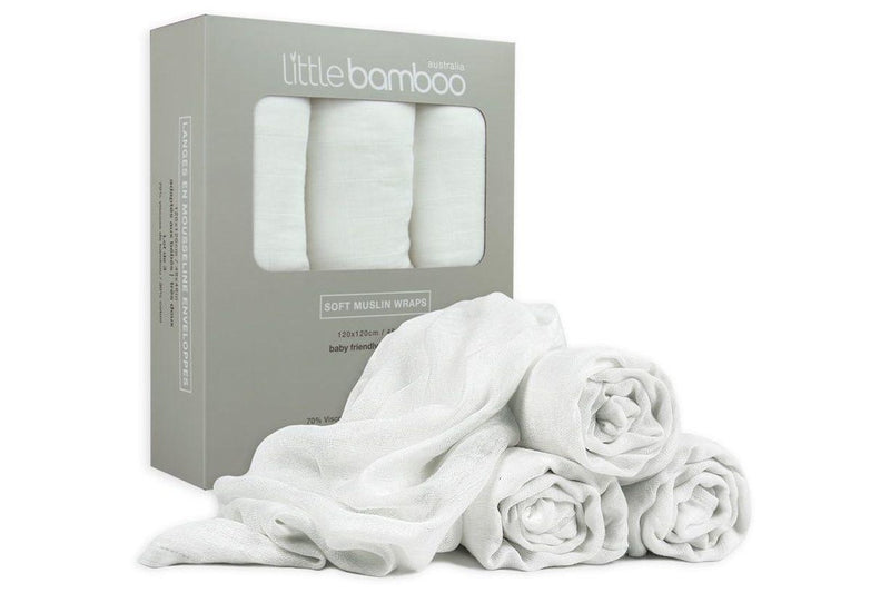 Little Bamboo: Muslin Wrap - Natural (3pk)