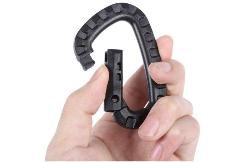 5Pcs Outdoor Carabiner D Ring Key Chain Clip Hook Black