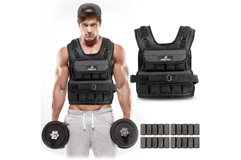 Ape Style Adjustable Weight Vest Black 10kg