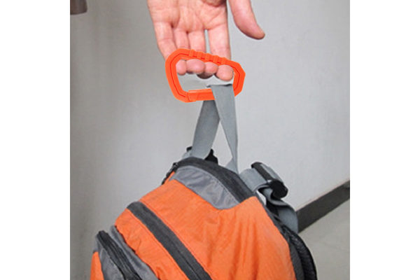 10Pcs D-Ring Backpack Hanging Buckle Keychain Hook Outdoor Carabiner - Orange - Standard