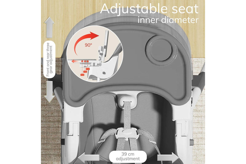 Portable Foldable High Chair with 3 Recline Positions & Adjustable Footrest