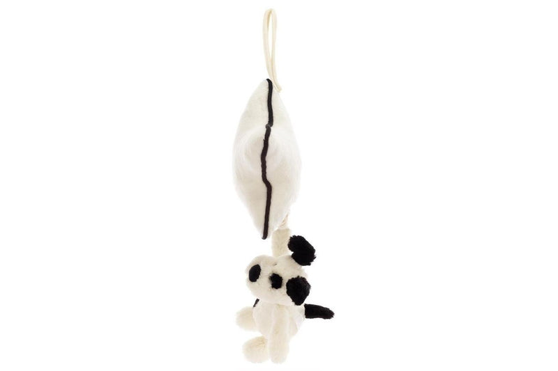 Jellycat: Bashful Puppy Musical Pull - Black and Cream