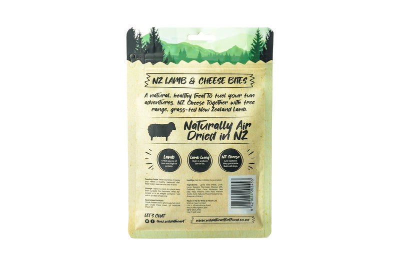 Wild at Heart: Air Dried Lamb & Cheese Bites - Dog Treat (80g)