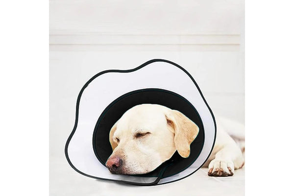 Pet Dog Cone Collar Soft Neck Collar Adjustable Pet Elizabethan Collar Black