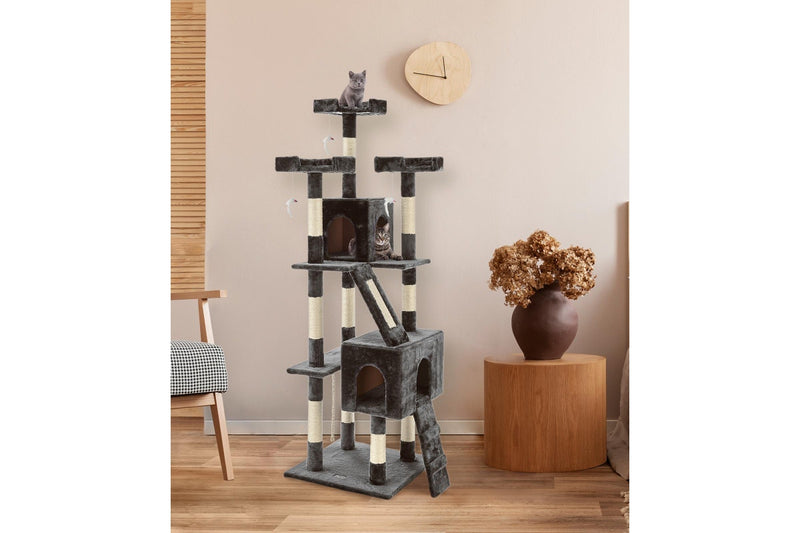 Zoomies Large Cat Tree Condo with Sisal Scratching Posts - 182cm