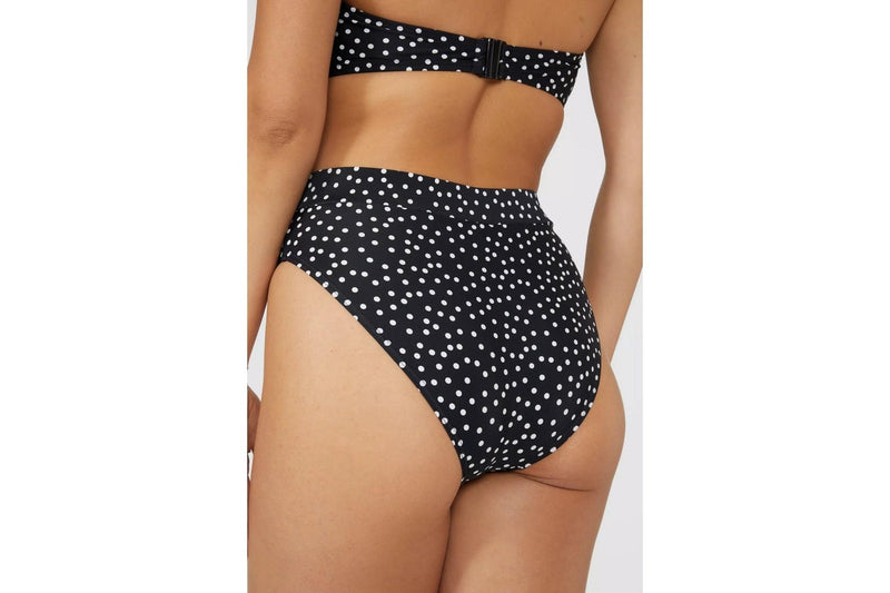 Gorgeous Womens/Ladies Spotted Mid Rise Bikini Bottoms (Monochrome) (8 UK)