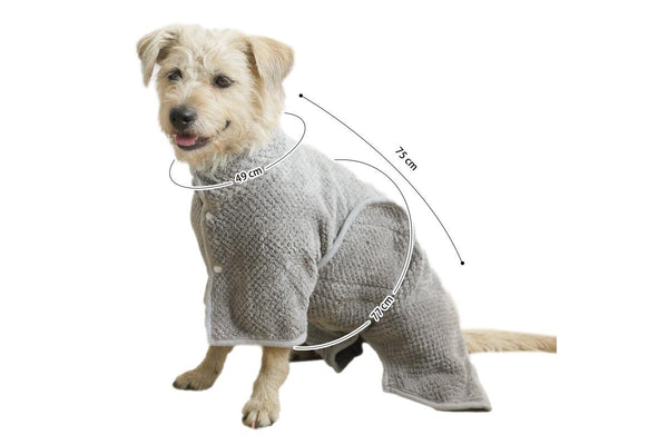 PETSWOL Medium Dog Bath Robe - Gray