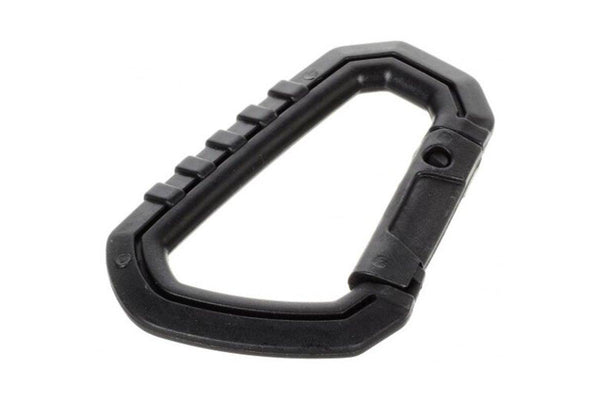 2Pcs Plastic Steel Quick Release Carabiner Black - Standard