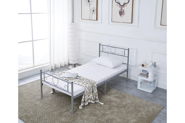 Fraser Country Single Metal Bed Frame - Grey