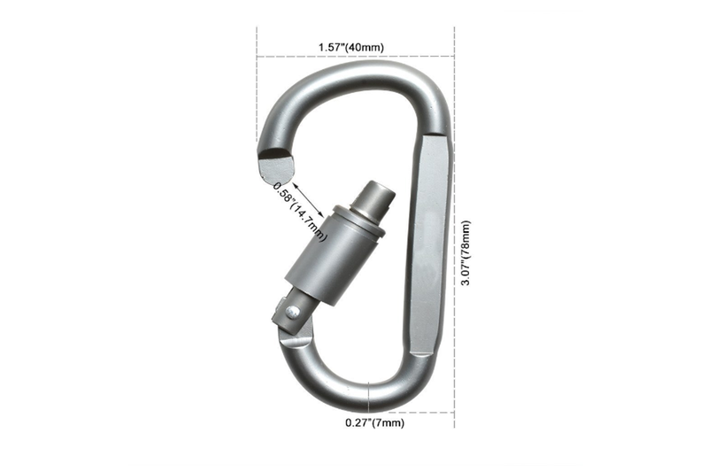 6Pcs Aluminum D Ring Shape Keyring Locking Carabiner Light But Strong Silver Standard Set Of 1