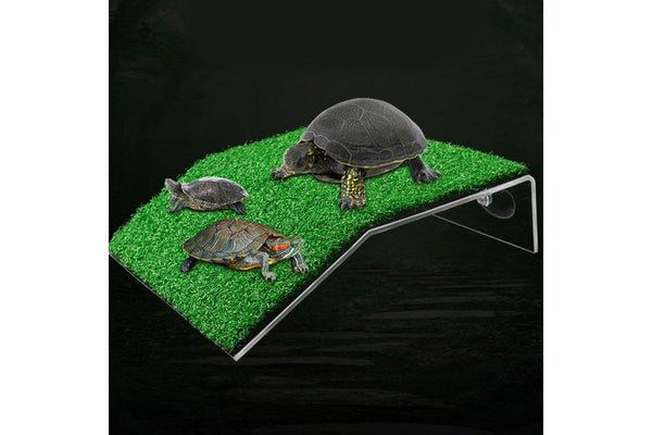 Turtle Basking Platform Simulation Grass Turtle Ramp for Fish Tank Aquarium