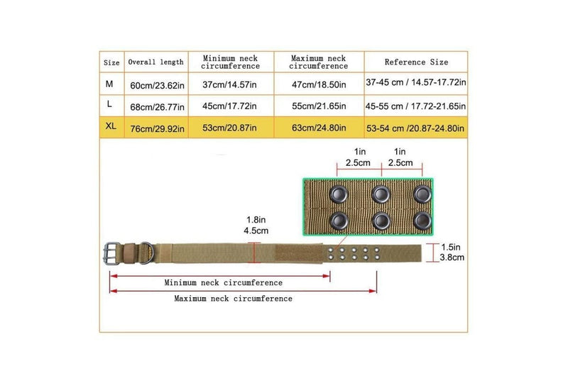 Tactical Comfortable Dog Collars - Beige Camo - M