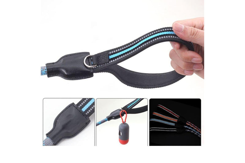 Reflective Leash With Comfortable Diving Cloth And Foam Double Handle