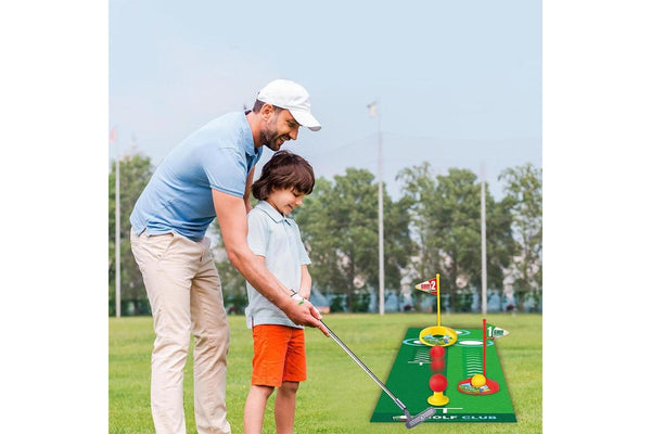 Kids Golf Toy Set Retractable Golf Clubs with Scorecard and Storage Bag Outdoor Yard Games