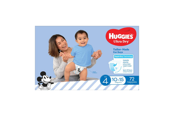 Huggies Ultra Dry Toddler Boy Nappies Jumbo Pack - Size 4