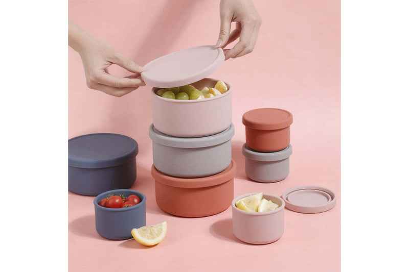 Haakaa: Round Silicone Food Container Set - Blush
