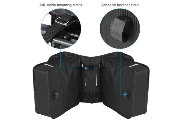 28L Water Resistant Bicycle Rear Seat Carrier Bag Rack Trunk Bags Bike Commuter Pannier - Standard