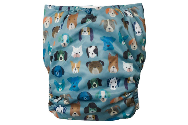 Nestling: Sassy Simple Nappy Complete - All the Dogs (One Size)