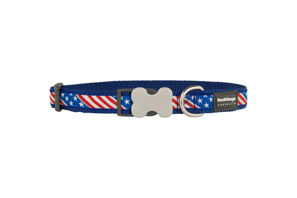 Dog Collar By Red Dingo Us Flag Blue