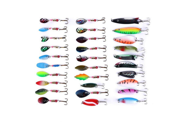 30 Piece Metal Sequin Set For Fresh Sea Bass Fishing 2.5 4cm Length Boxed