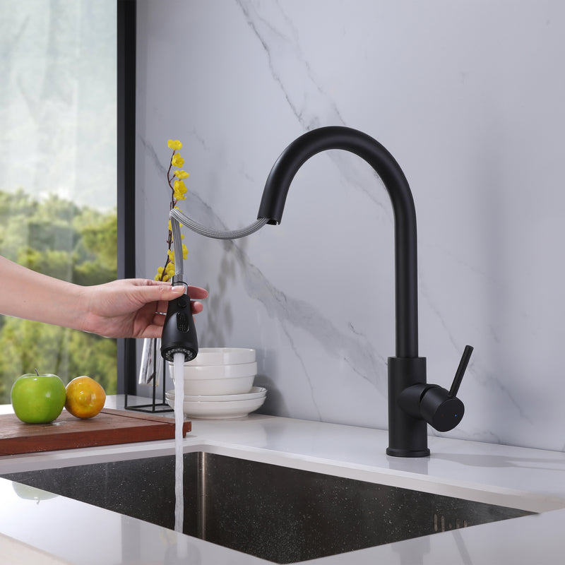 Vogue Linear Pull Out Sink Mixer - Black