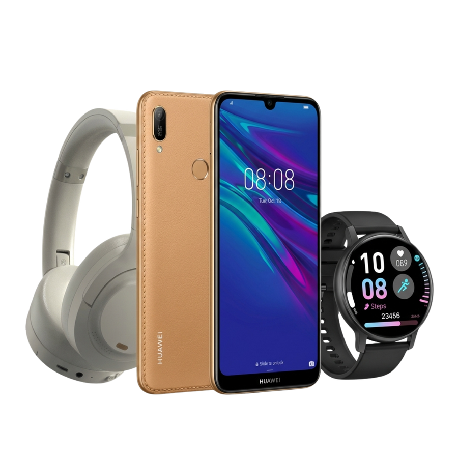 Huawei Y6 Prime + Smart Watch + Headphones