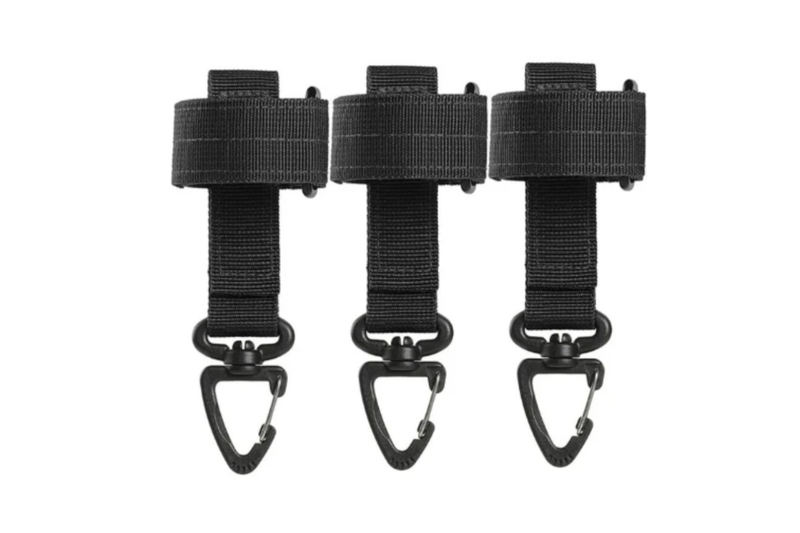 3Pcs Outdoor Keychain Tactical Gear Clip Keeper Pouch Belt Webbing Gloves Rope Holder - Army Green - Standard