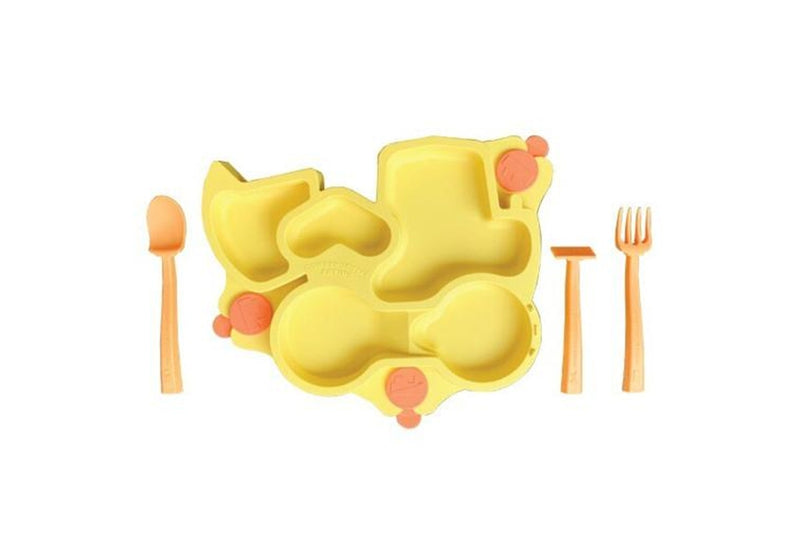 Constructive Baby: Truck Suction Plate and Cutlery - Yellow