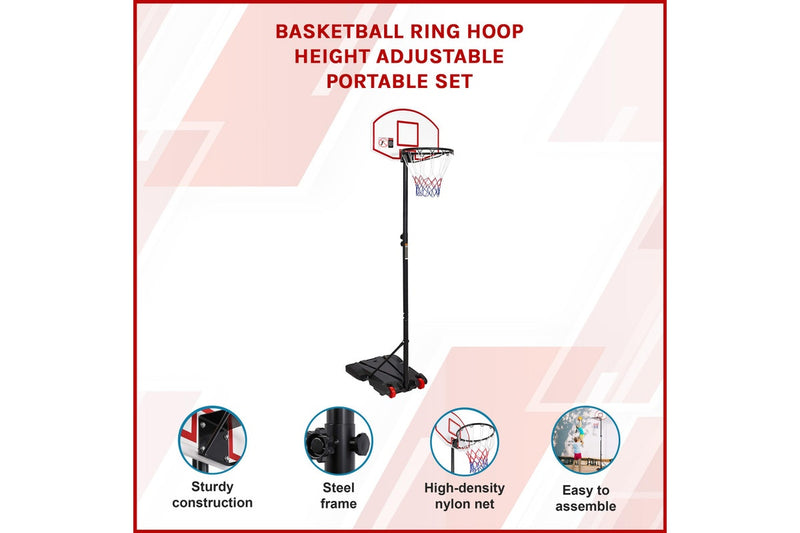 Basketball Ring Hoop Height Adjustable Portable Set